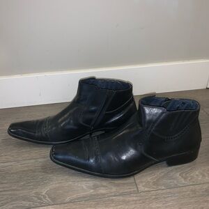 Aldo Men's Black Leather Ankle Boots